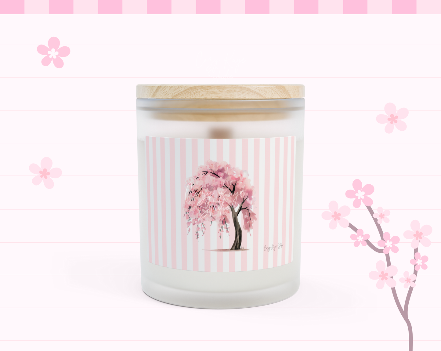Sakura Tree Frosted Candle - Blackcherry Vanilla Scent
