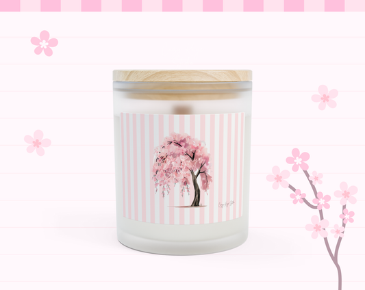Sakura Tree Frosted Candle - Blackcherry Vanilla Scent