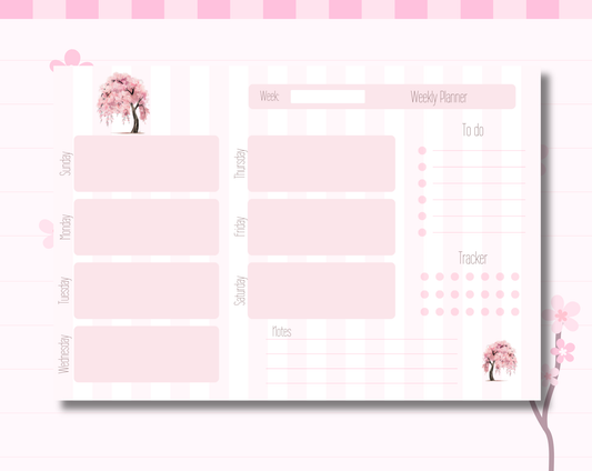 Sakura Tree 5x8 Weekly Memo Pad