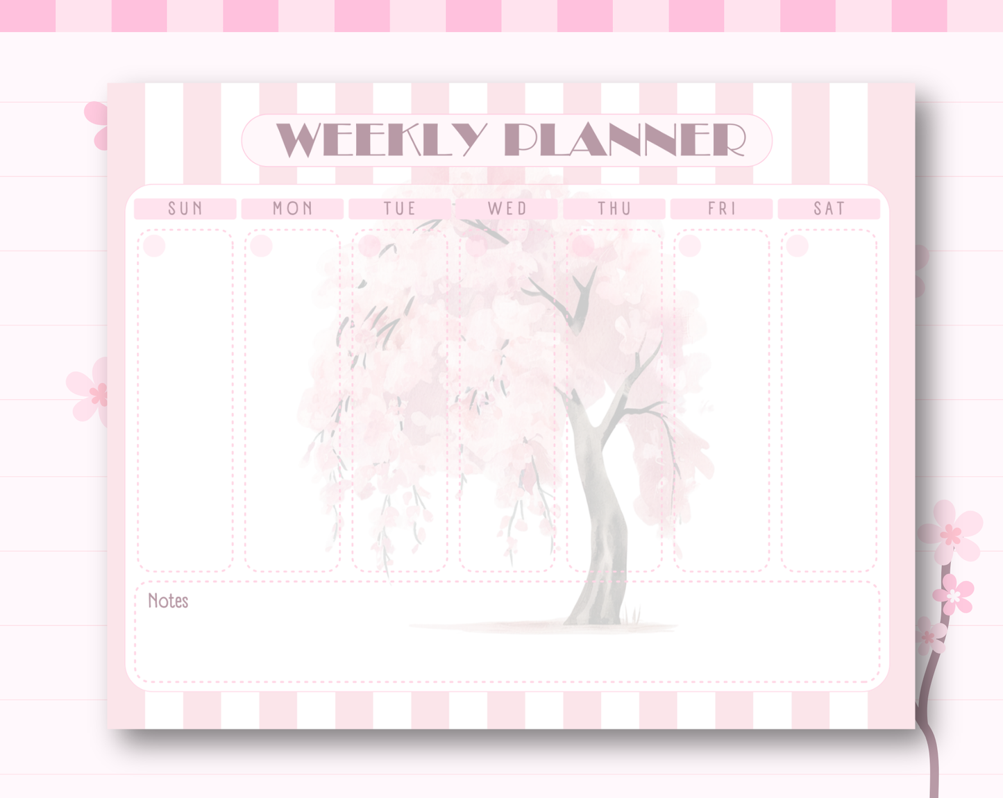 Sakura Tree 8x10 Weekly Memo Pad
