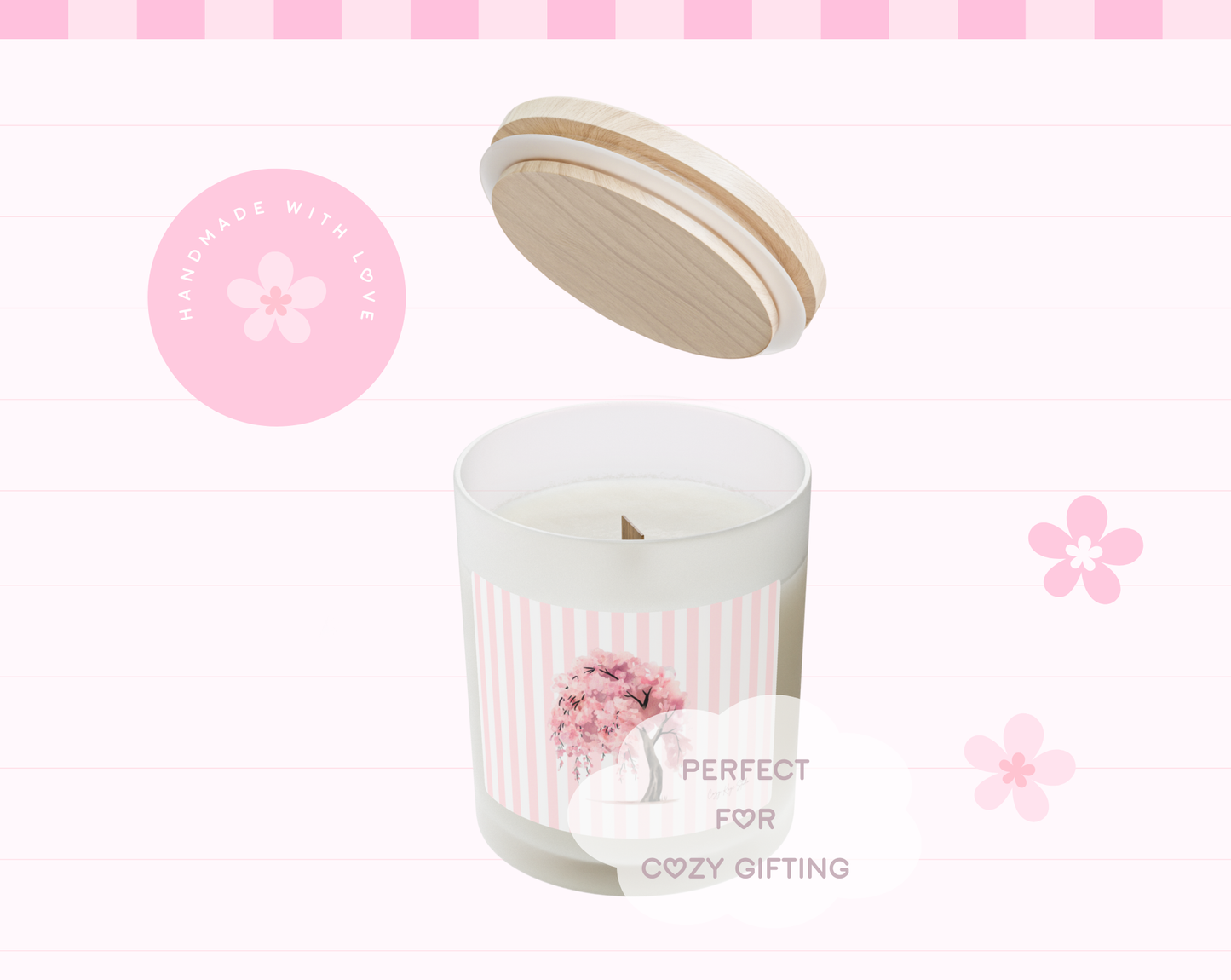 Sakura Tree Frosted Candle - Blackcherry Vanilla Scent