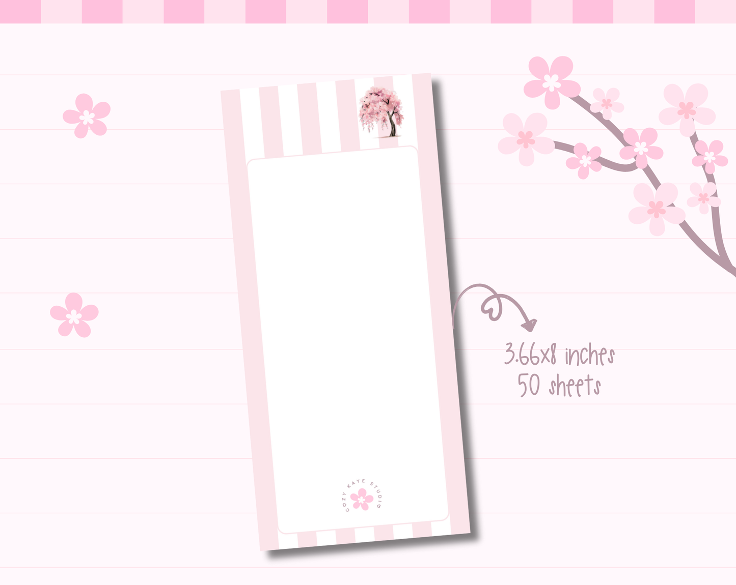 Sakura Tree 3.66x8.5 Memo Pad