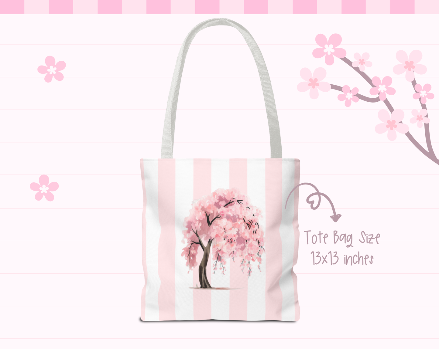 Sakura Tree White Tote Bag