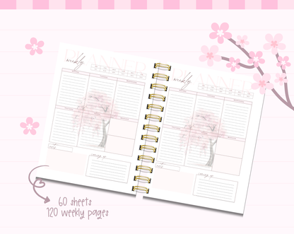 Sakura Tree Weekly Planner Spiral Bound