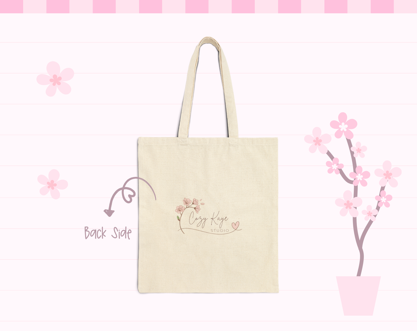 Sakura Tree Cotton Canvas Tote Bag