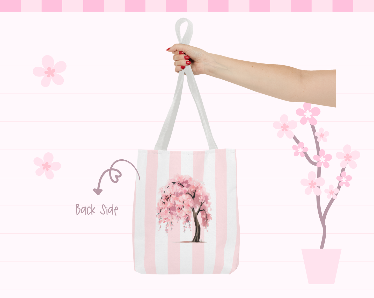Sakura Tree White Tote Bag