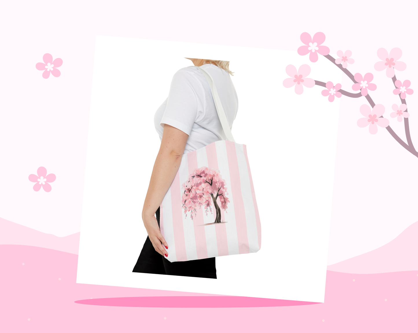 Sakura Tree White Tote Bag
