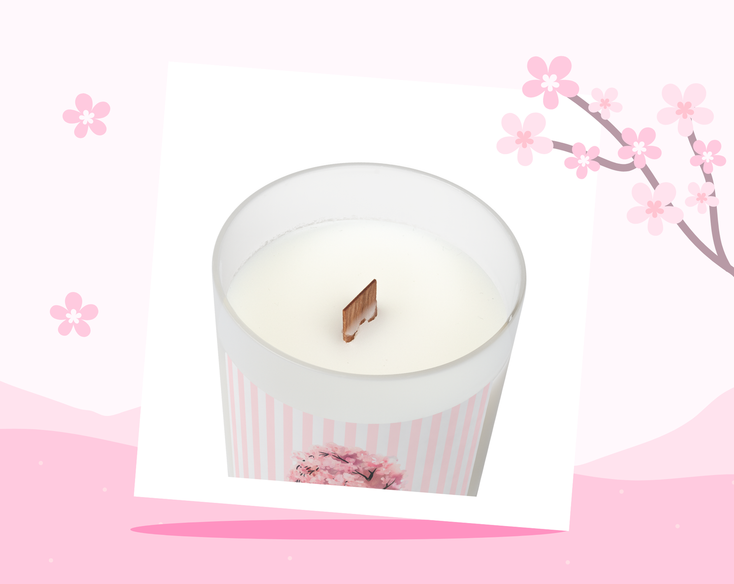 Sakura Tree Frosted Candle - Blackcherry Vanilla Scent