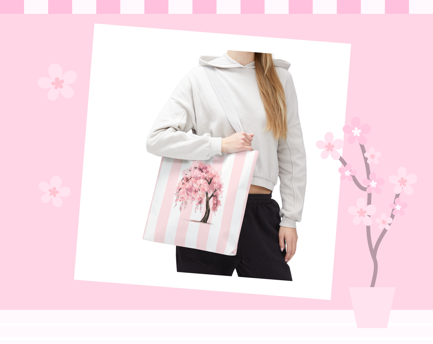 Sakura Tree White Tote Bag