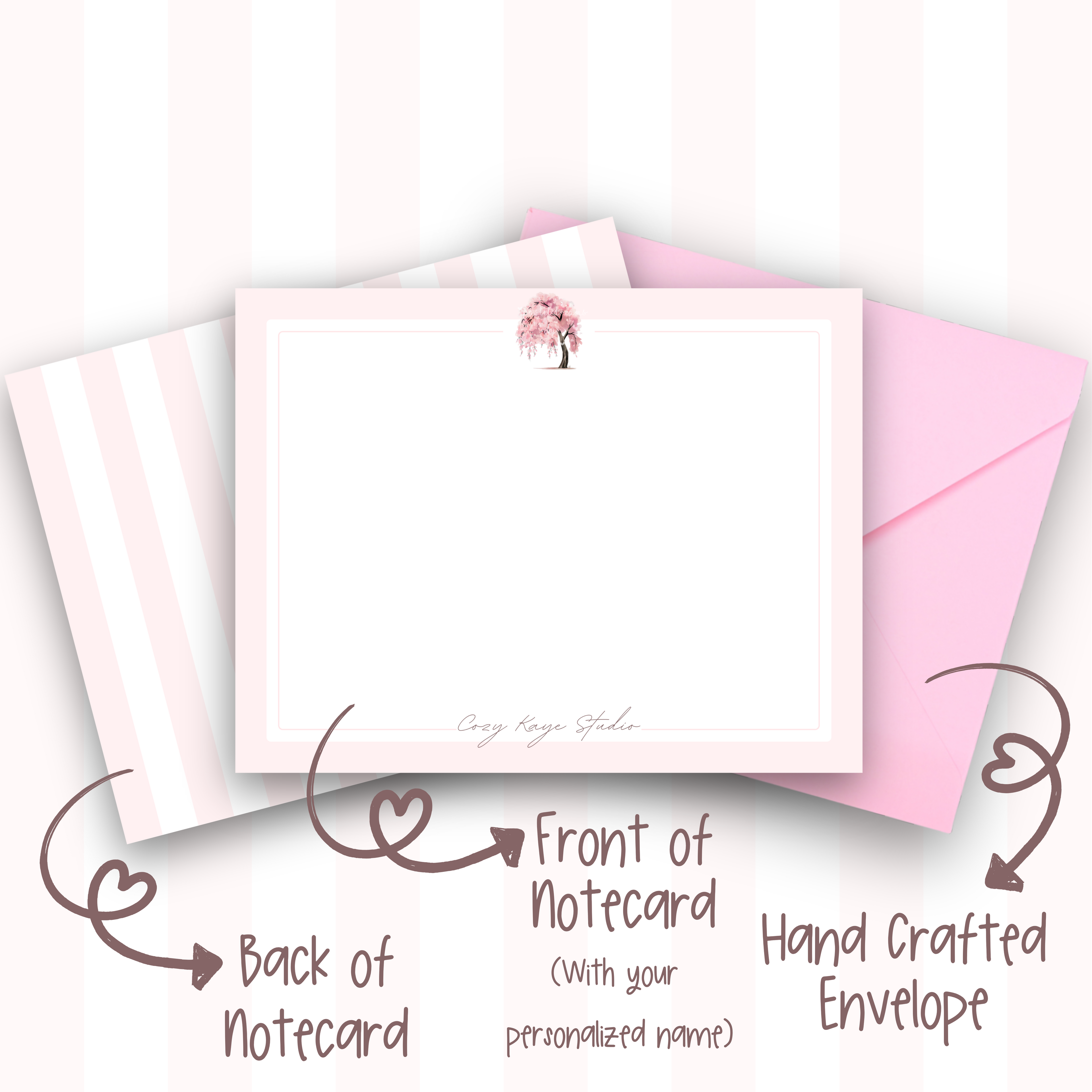 Sakura Tree Note Card (Peony)