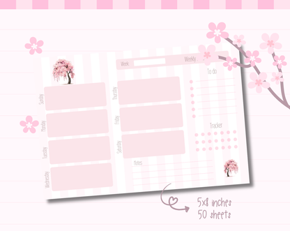 Sakura Tree 5x8 Weekly Memo Pad